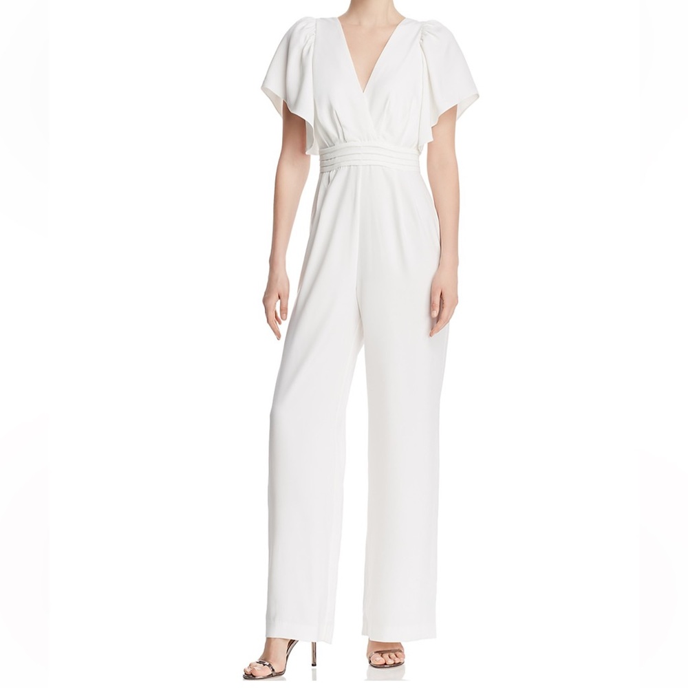 GREAT CONDITION: White Wayf Lakewood Flutter Sleeve jumpsuit
